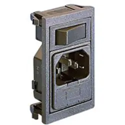 Combination element plug C14, 3 pole, snap-in, plug-in connection, black, BZV01/A0620/01