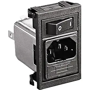 Combination element plug C14, 3 pole, snap-in, plug-in connection, black, BZV01/A0620/02 - 1