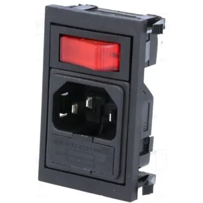 Combination element plug C14, 3 pole, snap-in, plug-in connection, black, BZV01/Z0000/02 - 1
