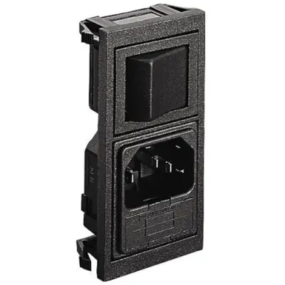 Combination element plug C14, 3 pole, snap-in, plug-in connection, black, BZV01/Z0000/10 - 1