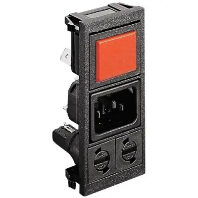 Combination element plug C14, 3 pole, snap-in, plug-in connection, black, BZV03/Z0000/05 - 1
