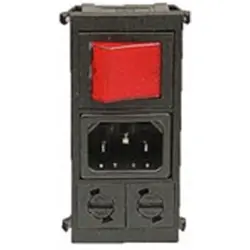 Combination element plug C14, 3 pole, snap-in, plug-in connection, black, BZV03/Z0000/06
