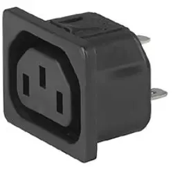 Panel socket F, 3 pole, snap-in, solder connection, black, 6600.4110