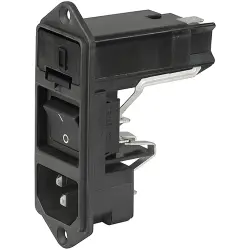 Combination element plug C14, 3 pole, screw mounting, plug-in connection, black, KD14.4101.151