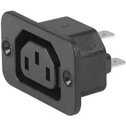 Panel socket F, 3 pole, screw mounting, plug-in connection, black, 4721.0000