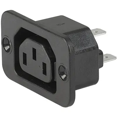 Panel socket F, 3 pole, screw mounting, plug-in connection, black, 4721.0000 - 1
