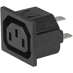 Panel socket F, 3 pole, snap-in, plug-in connection, black, 4724.0000