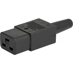 Jack C19, 3 pole, cable assembly, screw connection, 1.5 mm², black, 4795.0000