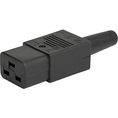 Jack C19, 3 pole, cable assembly, screw connection, 1.5 mm², black, 4795.0000 - 1