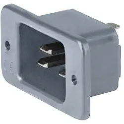 Panel plug C20, 3 pole, screw mounting, plug-in connection, gray, 6163.0006