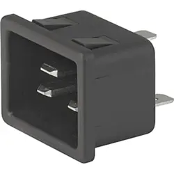 Panel plug C20, 3 pole, snap-in, plug-in connection, black, 6163.0014