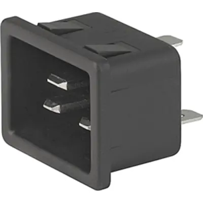 Panel plug C20, 3 pole, snap-in, plug-in connection, black, 6163.0014 - 1