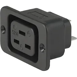 Panel socket J, 3 pole, screw mounting, plug-in connection, black, 6183.0002