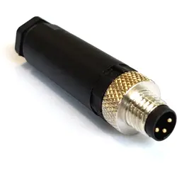 Plug, M8, 3 pole, screw connection, screw locking, straight, PXPPAM08FIM03AST