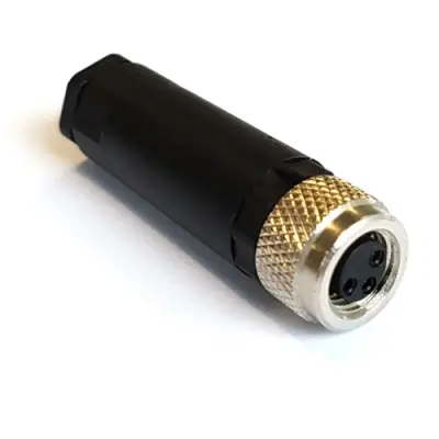 Jack, M8, 4 pole, screw connection, screw locking, straight, PXPPAM08FBF04AST - 1