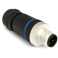 Plug, M12, 8 pole, screw connection, screw locking, straight, PXPPAM12FIM08ASTPG9