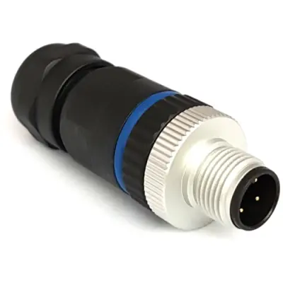 Plug, M12, 8 pole, screw connection, screw locking, straight, PXPPAM12FIM08ASTPG9 - 1