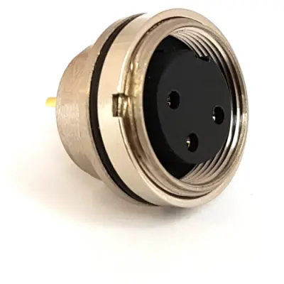 Panel socket, M16, 8 pole, solder connection, screw locking, straight, PXMBNI16RPF08ASC - 1