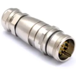 Plug, M23, 19 pole, solder connection, screw locking, straight, PXMBNI23FIM19ASC