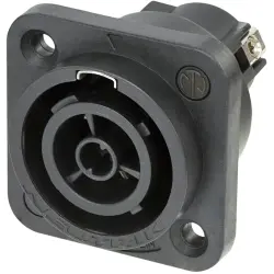 Panel socket, 3 pole, screw mounting, screw connection, 2.5 mm², black, NAC3FPX-ST-TOP