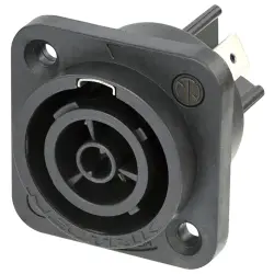 Panel socket, 3 pole, screw mounting, plug-in connection, 2.5 mm², black, NAC3FPX-TOP