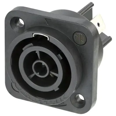 Panel socket, 3 pole, screw mounting, plug-in connection, 2.5 mm², black, NAC3FPX-TOP - 1
