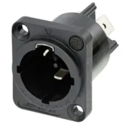 Panel plug, 3 pole, screw mounting, plug-in connection, 2.5 mm², black, NAC3MPX-TOP