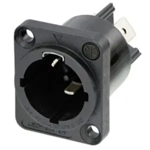 Panel plug, 3 pole, screw mounting, plug-in connection, 2.5 mm², black, NAC3MPX-TOP - 1