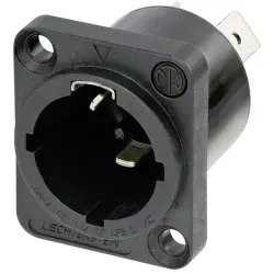 Panel plug, 3 pole, screw mounting, plug-in connection, 2.5 mm², black, NAC3MPX-WOT-TOP