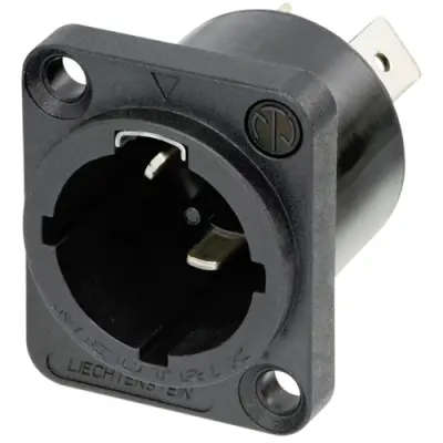 Panel plug, 3 pole, screw mounting, plug-in connection, 2.5 mm², black, NAC3MPX-WOT-TOP - 1