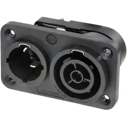 Combination element plug/socket, 3 pole, screw mounting, plug-in connection, 2.5 mm², black, NAC3PX-TOP