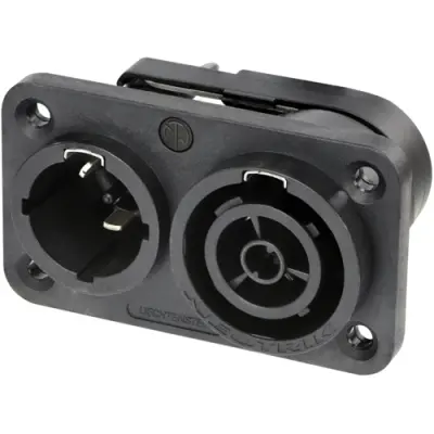 Combination element plug/socket, 3 pole, screw mounting, plug-in connection, 2.5 mm², black, NAC3PX-TOP - 1