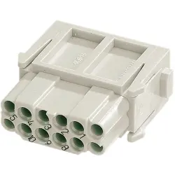Socket contact insert, DD, 12 pole, unequipped, crimp connection, 09140123101