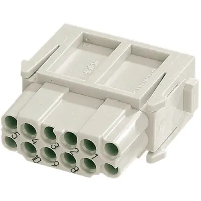 Socket contact insert, DD, 12 pole, unequipped, crimp connection, 09140123101 - 1