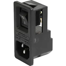 Combination element plug C14, 3 pole, snap-in, plug-in connector 4.8 x 0.8, black, 4304.6169