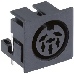 Panel socket, 6 pole, solder cup, angled, 0105 06