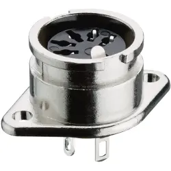 Panel socket, 3 pole, solder cup, bayonet locking, straight, 0107 03