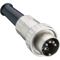 Plug, 3 pole, solder cup, bayonet locking, straight, 0132 03
