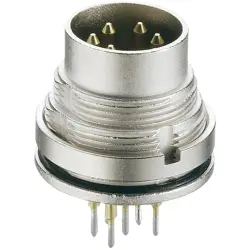 Panel plug, 3 pole, THT, screw locking, straight, 0317 03