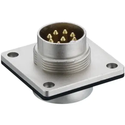 Panel plug, 6 pole, solder cup, screw locking, straight, 0318-2 06-1 - 1