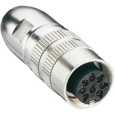Jack, 8 pole, solder cup, screw locking, straight, 0322-1 08-1 - 1
