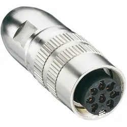 Jack, 8 pole, solder cup, screw locking, straight, 0322-1 08-1