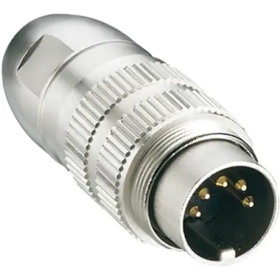 Plug, 5 pole, solder cup, screw locking, straight, 0331 05 - 1