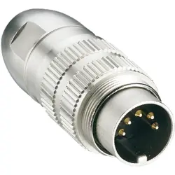 Plug, 7 pole, solder cup, screw locking, straight, 0331 07