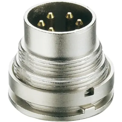 Panel plug, 8 pole, solder cup, screw locking, straight, SGV 80 - 1