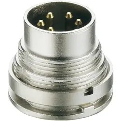 Panel plug, 8 pole, solder cup, screw locking, straight, SGV 80