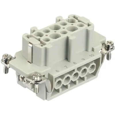 Socket contact insert, 10B, 10 pole, equipped, screw connection, with PE contact, 09330102701 - 1