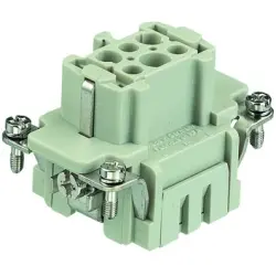 Socket contact insert, 6B, 6 pole, equipped, cage clamp terminal, with PE contact, 09330062716