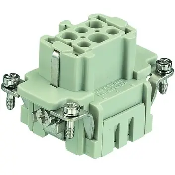 Socket contact insert, 6B, 6 pole, equipped, cage clamp terminal, with PE contact, 09330062716 - 1