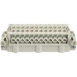 Pin contact insert, 24B, 24 pole, equipped, screw connection, with PE contact, 09330242601